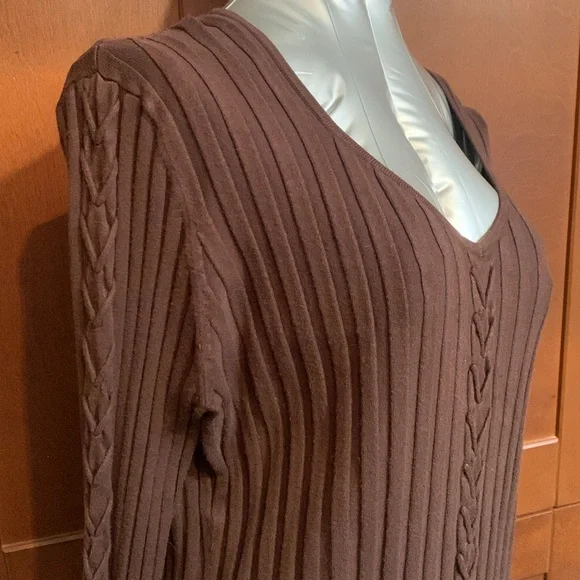 Belldini Chocolate Ribbed Knit Top - Picture 7 of 11